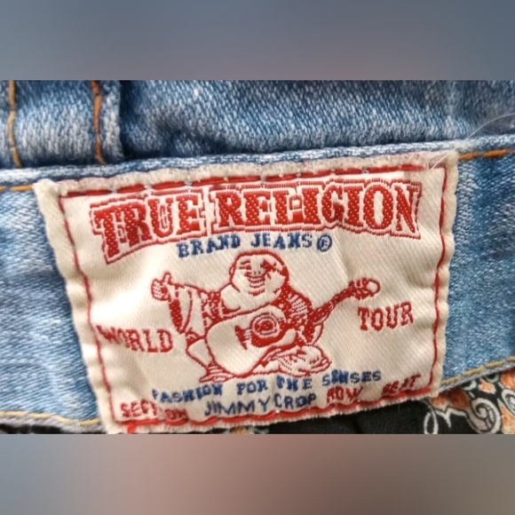 True Religion Jacket- Jimmy Crop Denim Jacket Size Large - Picture 5 of 7